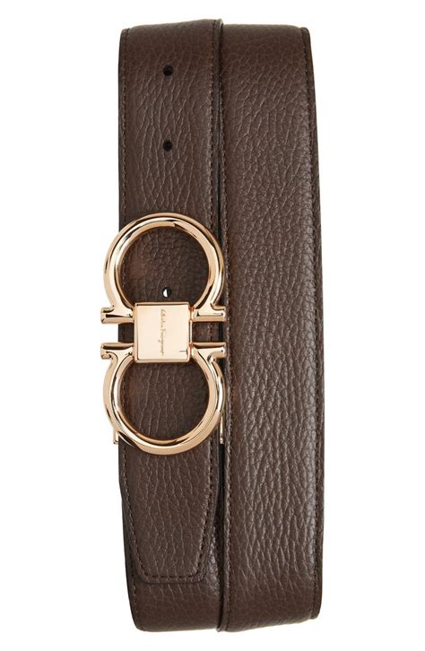 FERRAGAMO Double Gancio Leather Belt .